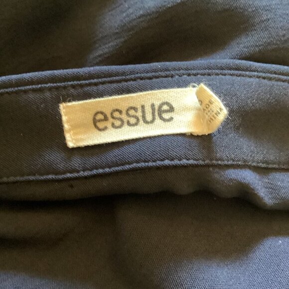 Essue Size Small Navy Blue Faux Wrap Romper‎ Long Sleeves Stretch Waist - Picture 4 of 8